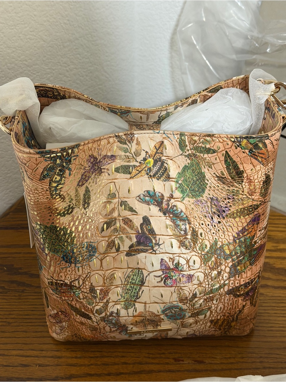 Brahmin Celina Hill Garden Melbourne Bucket Bag NWT